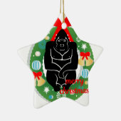 Frohe Weihnachtsgorilla Keramikornament (Rechts)