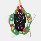 Frohe Weihnachtsgorilla Keramikornament (Links)
