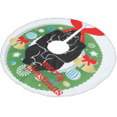 Frohe Weihnachtsgorilla-Rock Polyester Weihnachtsbaumdecke (Schrägansicht)