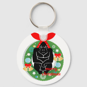 Frohe Weihnachtsgorilla Schlüsselanhänger