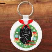 Frohe Weihnachtsgorilla Schlüsselanhänger (Vorderseite)