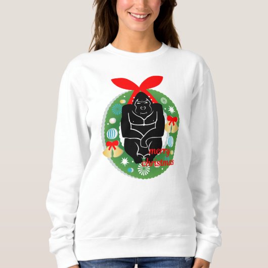 Frohe Weihnachtsgorilla Sweatshirt (Vorderseite)