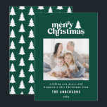 Frohe Weihnachtsgrafik Typografie Foto Holid Feiertagskarte<br><div class="desc">Einfachste Weihnachts Grafik Typografie Foto Urlaubskarte. Mit modernem handgezeichneten Text und Bäumen.</div>