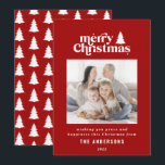 Frohe Weihnachtsgrafik Typografie Foto Holid Feiertagskarte<br><div class="desc">Einfachste Weihnachts Grafik Typografie Foto Urlaubskarte. Mit modernem handgezeichneten Text und Bäumen.</div>