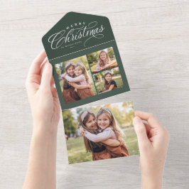 Frohe Weihnachtsgrün 4 Foto Urlaub dreimal All In One Einladung