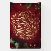 Frohe Weihnachtsgrün Banner (Vertikal)