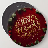 Frohe Weihnachtsgrün Button (Vorne & Hinten)
