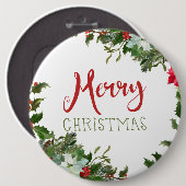 Frohe Weihnachtsgrün Button (Vorne & Hinten)