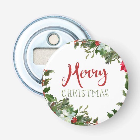 Frohe Weihnachtsgrün Flaschenöffner (Vorderseite)