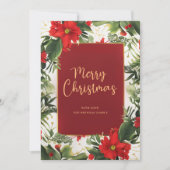 Frohe Weihnachtsgrün Flat Holiday Card Feiertagskarte (Vorderseite)