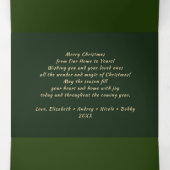 Frohe Weihnachtsgrün Floral Multi Foto Dreifach Gefaltete Karte (Innenseite Mitte)