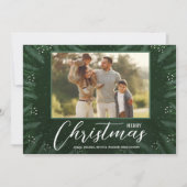 Frohe Weihnachtsgrün-Foto Feiertagskarte (Vorderseite)