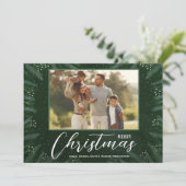 Frohe Weihnachtsgrün-Foto Feiertagskarte (Stehend Vorderseite)