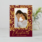 Frohe Weihnachtsgrün-Foto Folien Feiertagskarte (Stehend vorne)