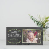 Frohe Weihnachtsgrün-Fotokarte Feiertagskarte (Stehend Vorderseite)