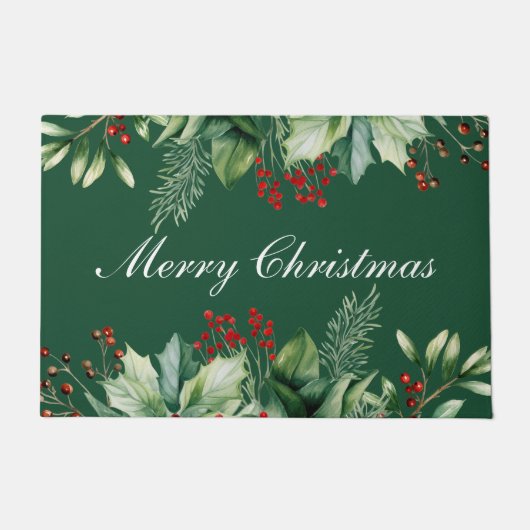 Frohe Weihnachtsgrün Fußmatte (Vorderseite)