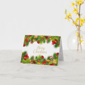 Frohe Weihnachtsgrün geklappte Grußkarte Karte (Gelbe Blume)