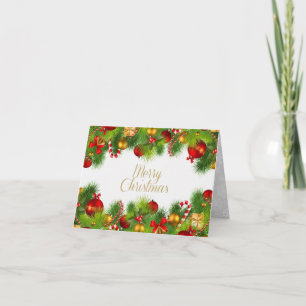 Frohe Weihnachtsgrün geklappte Grußkarte Karte