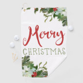 Frohe Weihnachtsgrün Golfhandtuch (Insitu)