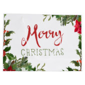 Frohe Weihnachtsgrün Große Geschenktüte (Rückseite)
