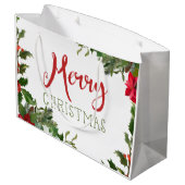 Frohe Weihnachtsgrün Große Geschenktüte (Rückseite Schrägansicht)