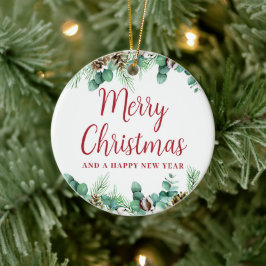 Frohe Weihnachtsgrün Keramik Ornament