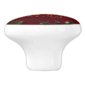 Frohe Weihnachtsgrün Keramikknauf (Seitenansicht)