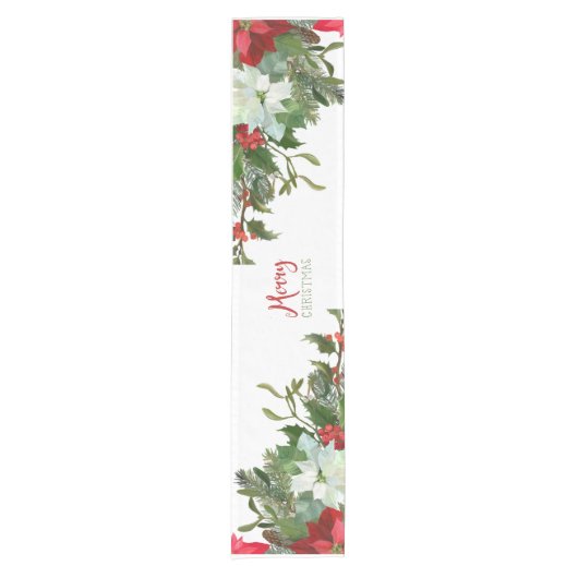 Frohe Weihnachtsgrün Kurzer Tischläufer (Vorderseite)