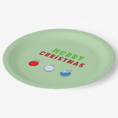 Frohe Weihnachtsgrün Pappteller (Schrägansicht)