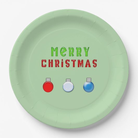 Frohe Weihnachtsgrün Pappteller (Vorderseite)