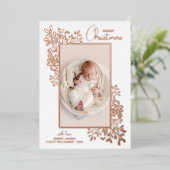 Frohe Weihnachtsgrün Rose Gold Folien Feiertagskarte (Stehend vorne)