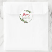 Frohe Weihnachtsgrün Runder Aufkleber (Tasche)