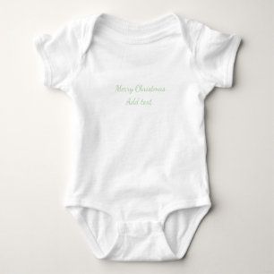 Frohe Weihnachtsgrün schlichte Solo-Hintergrund Ur Baby Strampler