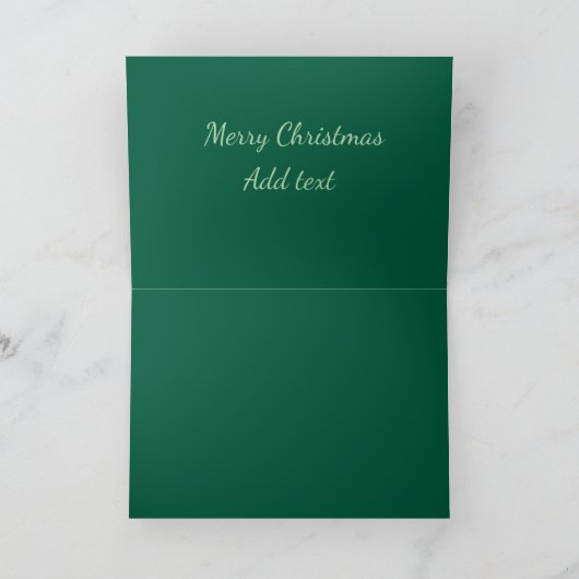 Frohe Weihnachtsgrün schlichte Solo-Hintergrund Ur Dankeskarte (Innenseite)