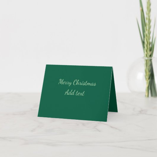 Frohe Weihnachtsgrün schlichte Solo-Hintergrund Ur Feiertagskarte (Vorderseite)