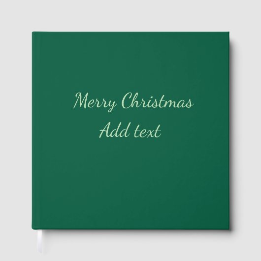 Frohe Weihnachtsgrün schlichte Solo-Hintergrund Ur Gästebuch (Vorderseite)