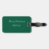 Frohe Weihnachtsgrün schlichte Solo-Hintergrund Ur Gepäckanhänger (Rückseite horizontal)