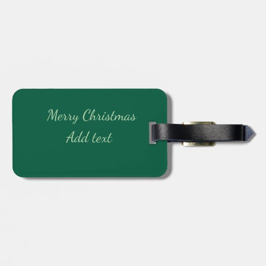 Frohe Weihnachtsgrün schlichte Solo-Hintergrund Ur Gepäckanhänger (Rückseite horizontal)