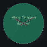 Frohe Weihnachtsgrün schlichte Solo-Hintergrund Ur Große Wanduhr<br><div class="desc">Entwurf</div>