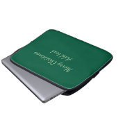 Frohe Weihnachtsgrün schlichte Solo-Hintergrund Ur Laptopschutzhülle (Vorne Knopf)