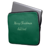 Frohe Weihnachtsgrün schlichte Solo-Hintergrund Ur Laptopschutzhülle (Vorderseite Links)