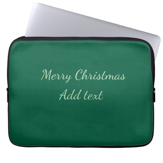Frohe Weihnachtsgrün schlichte Solo-Hintergrund Ur Laptopschutzhülle (Vorderseite)