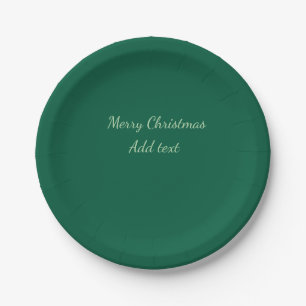 Frohe Weihnachtsgrün schlichte Solo-Hintergrund Ur Pappteller