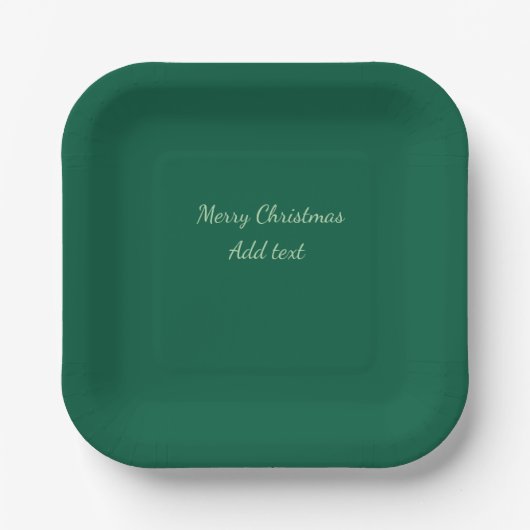 Frohe Weihnachtsgrün schlichte Solo-Hintergrund Ur Pappteller (Vorderseite)