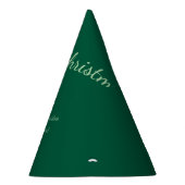 Frohe Weihnachtsgrün schlichte Solo-Hintergrund Ur Partyhütchen (Rechts)