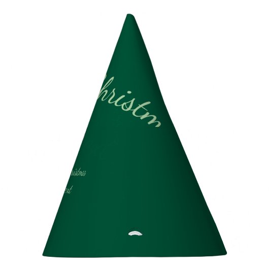 Frohe Weihnachtsgrün schlichte Solo-Hintergrund Ur Partyhütchen (Rechts)