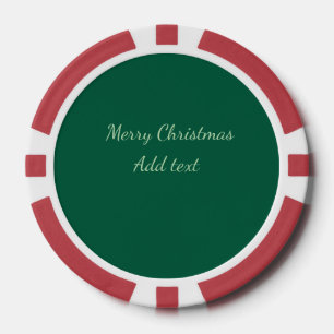 Frohe Weihnachtsgrün schlichte Solo-Hintergrund Ur Pokerchips