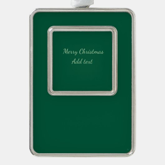 Frohe Weihnachtsgrün schlichte Solo-Hintergrund Ur Rahmen-Ornament Silber (Vorderseite)