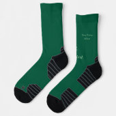 Frohe Weihnachtsgrün schlichte Solo-Hintergrund Ur Socken (Links)
