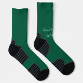 Frohe Weihnachtsgrün schlichte Solo-Hintergrund Ur Socken (Rechts)
